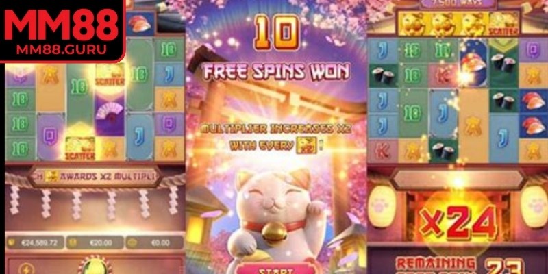 Lucky Neko MM88 - Biểu Tượng Mèo Vàng May Mắn Hấp Dẫn 2 Lucky neko MM88 có hệ số thưởng ấn tượng